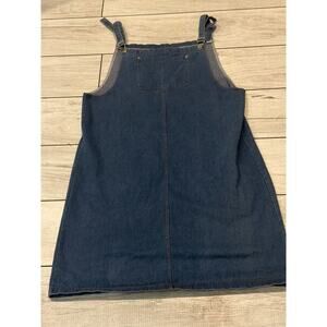 Lightweight Denim Overall Dress with Chest Pocket.